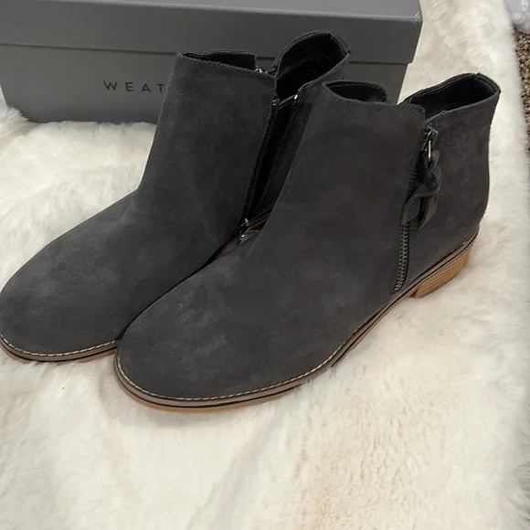 Blondo Gray Leather Booties, NWOT - Picture 2 of 6